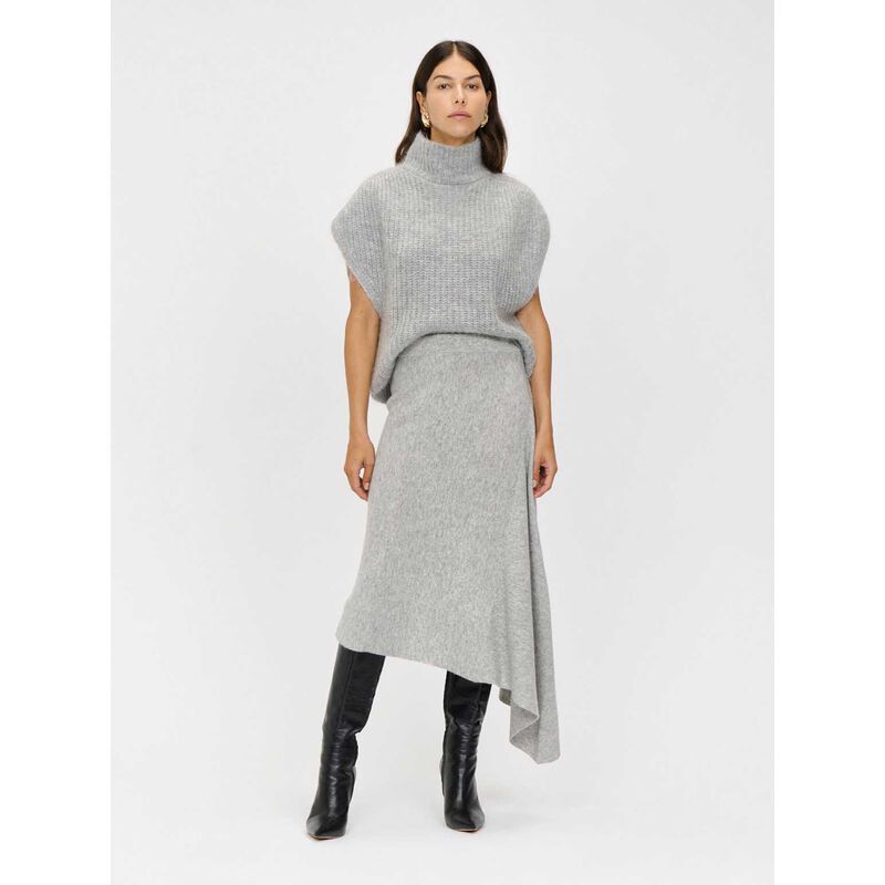 Veronika Maine Light Grey Chunky Mohair Blend Tunic image number 3